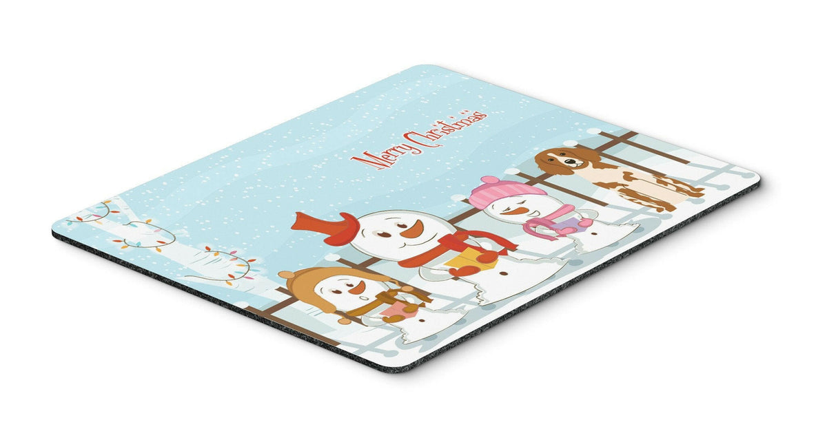 Merry Christmas Carolers Brittany Spaniel Mouse Pad, Hot Pad or Trivet BB2403MP by Caroline&#39;s Treasures