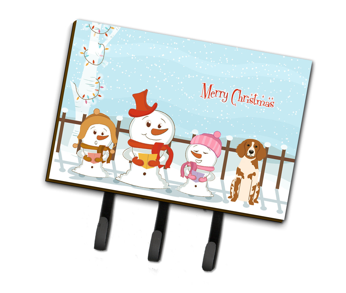 Merry Christmas Carolers Brittany Spaniel Leash or Key Holder BB2403TH68  the-store.com.