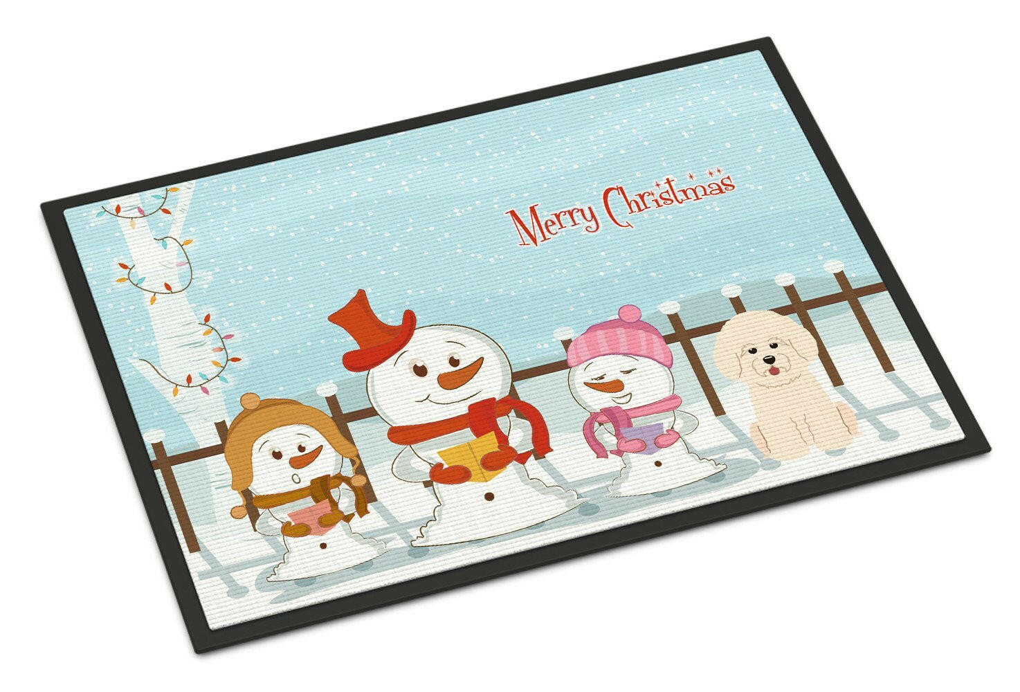 Merry Christmas Carolers Bichon Frise Indoor or Outdoor Mat 18x27 BB2406MAT - the-store.com