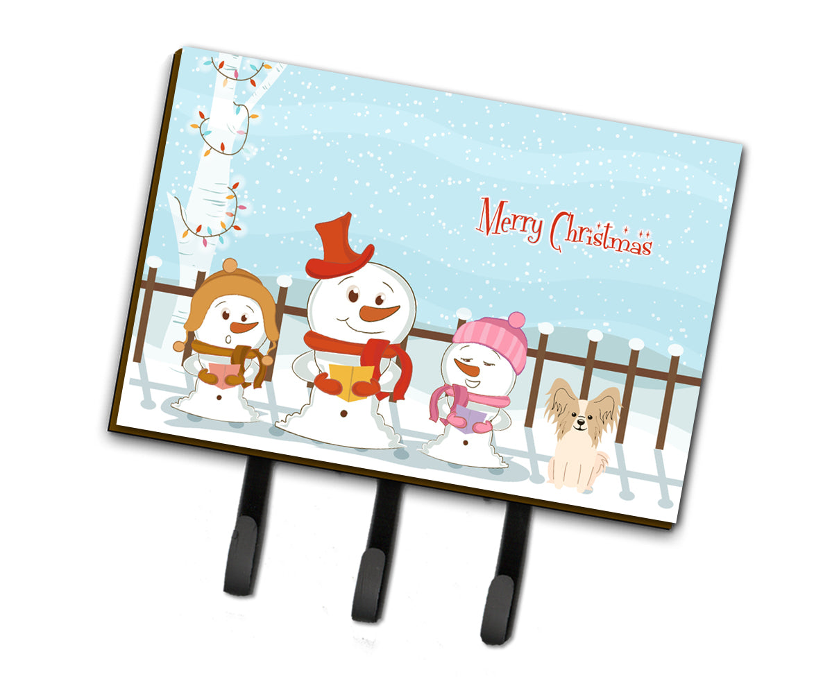 Merry Christmas Carolers Papillon Sable White Leash or Key Holder BB2408TH68