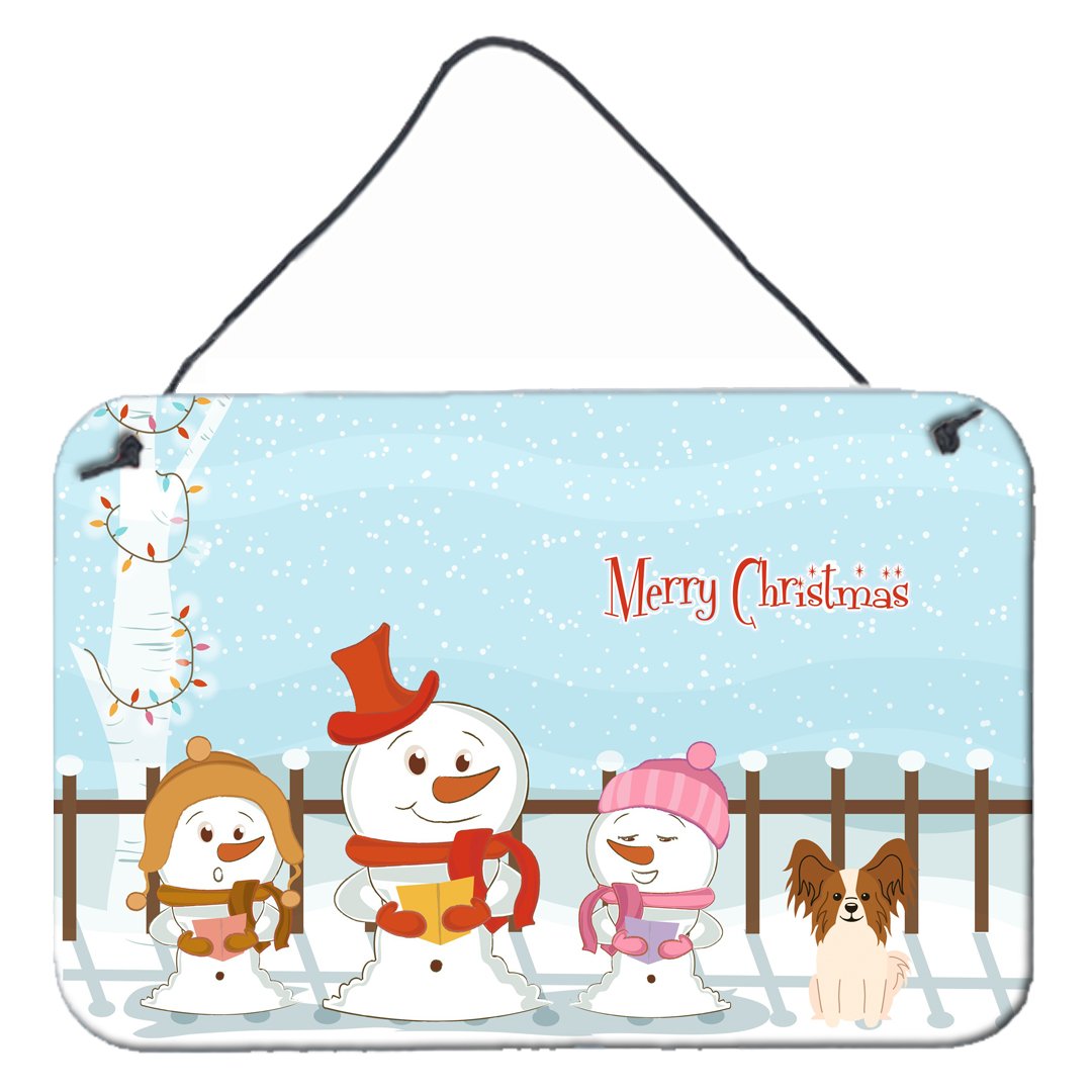 Merry Christmas Carolers Papillon Red White Wall or Door Hanging Prints BB2409DS812 by Caroline's Treasures