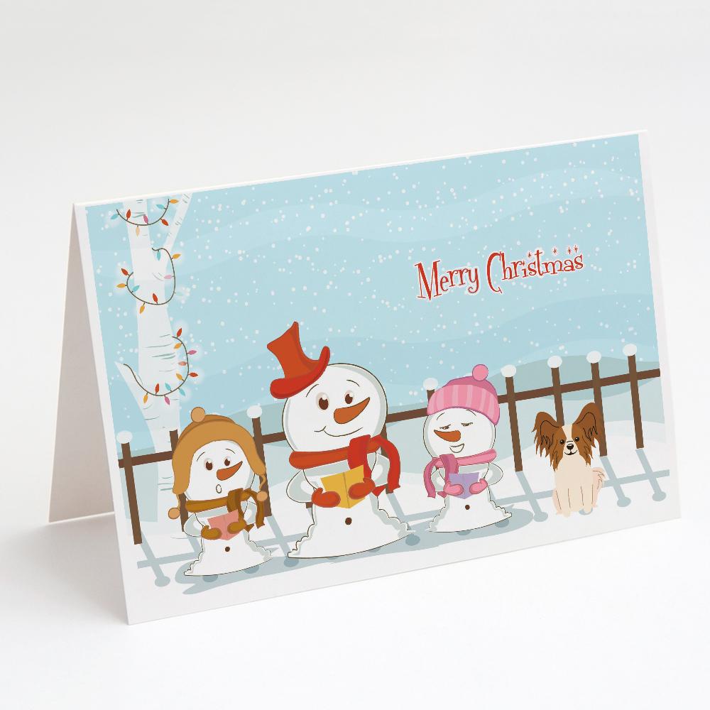 Buy this Merry Christmas Carolers Papillon Red White Greeting Cards and Envelopes Pack of 8