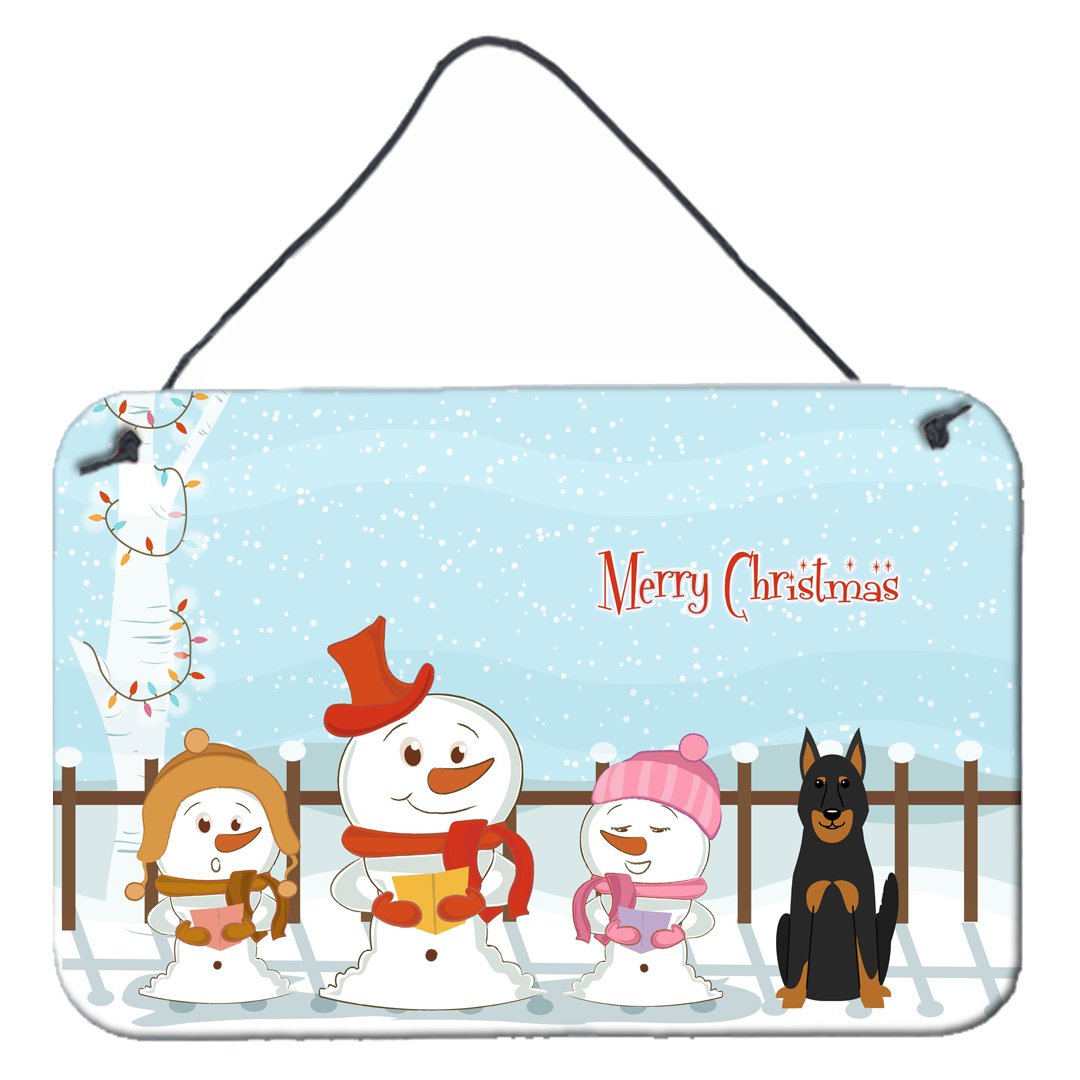 Merry Christmas Carolers Beauce Shepherd Dog Wall or Door Hanging Prints BB2411DS812 by Caroline&#39;s Treasures