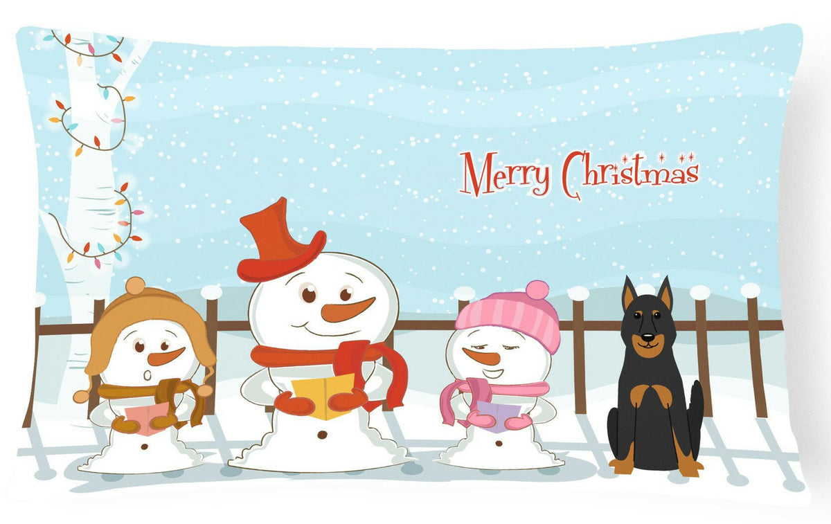 Merry Christmas Carolers Beauce Shepherd Dog Canvas Fabric Decorative Pillow BB2411PW1216 by Caroline&#39;s Treasures