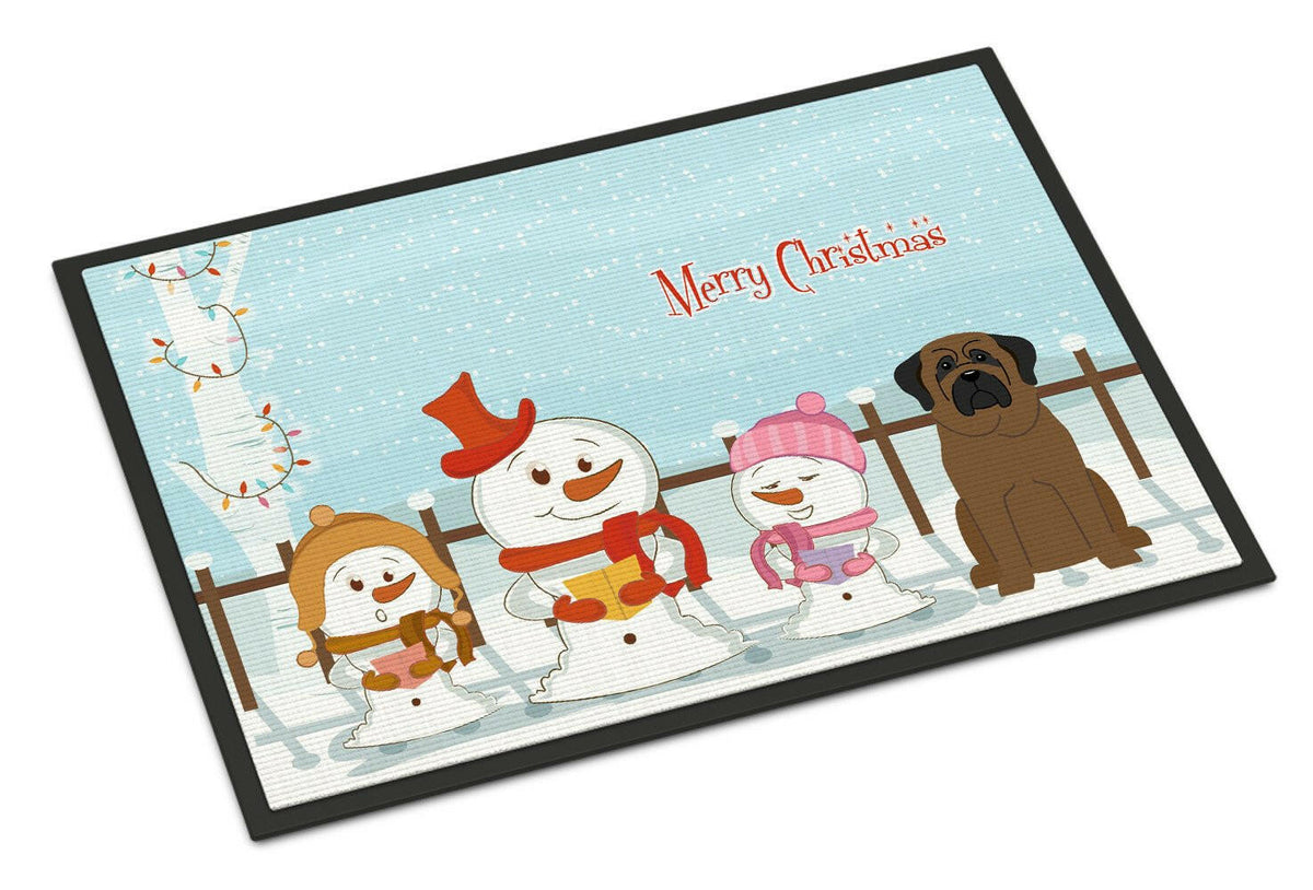 Merry Christmas Carolers Bullmastiff Indoor or Outdoor Mat 24x36 BB2415JMAT - the-store.com