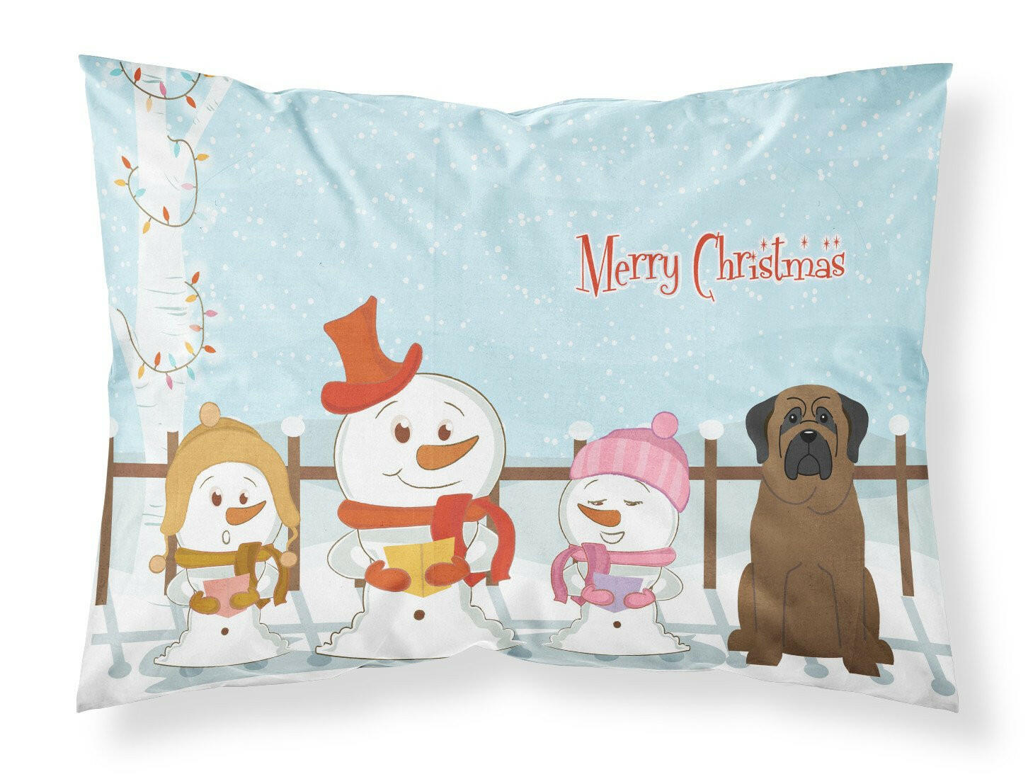 Merry Christmas Carolers Bullmastiff Fabric Standard Pillowcase BB2415PILLOWCASE by Caroline's Treasures