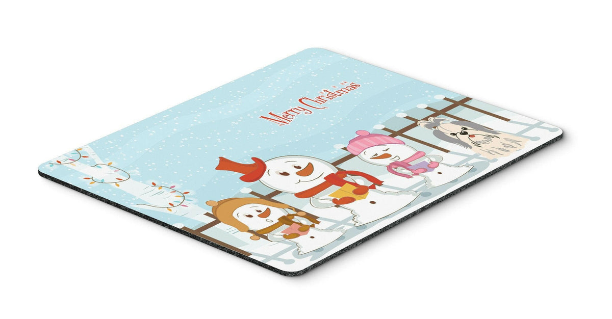 Merry Christmas Carolers Shih Tzu Silver White Mouse Pad, Hot Pad or Trivet BB2416MP by Caroline&#39;s Treasures