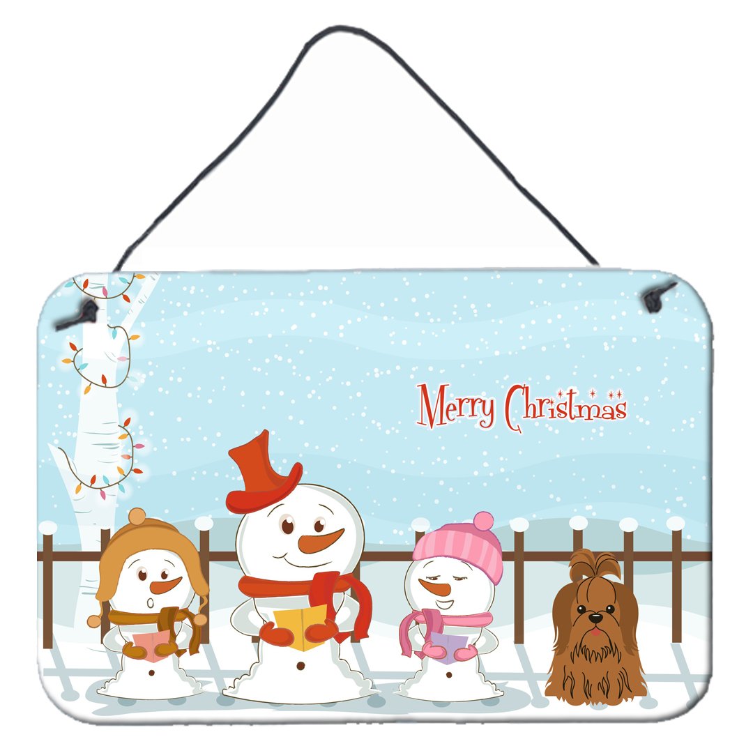 Merry Christmas Carolers Shih Tzu Chocolate Wall or Door Hanging Prints BB2417DS812 by Caroline&#39;s Treasures