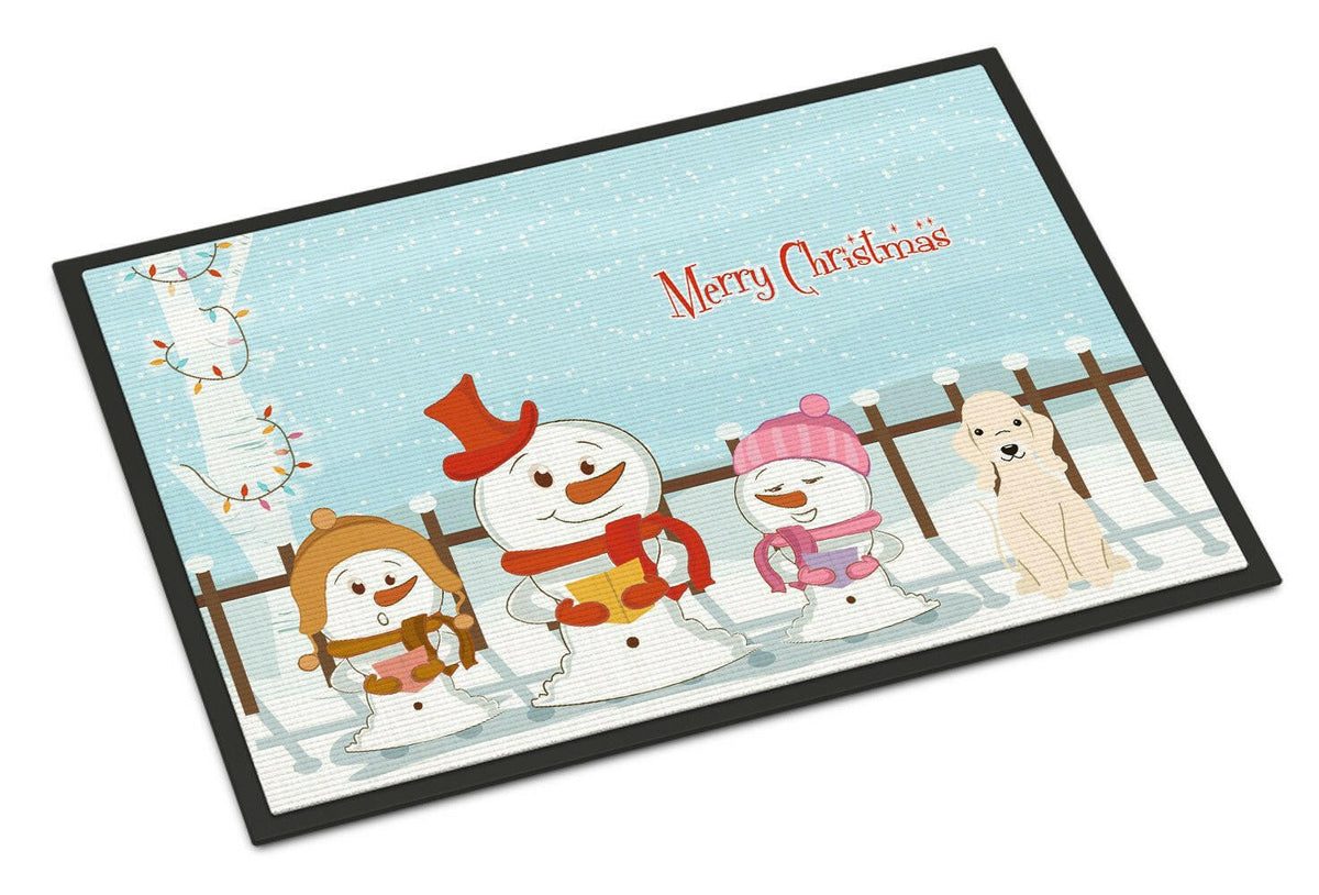 Merry Christmas Carolers Bedlington Terrier Sandy Indoor or Outdoor Mat 18x27 BB2422MAT - the-store.com