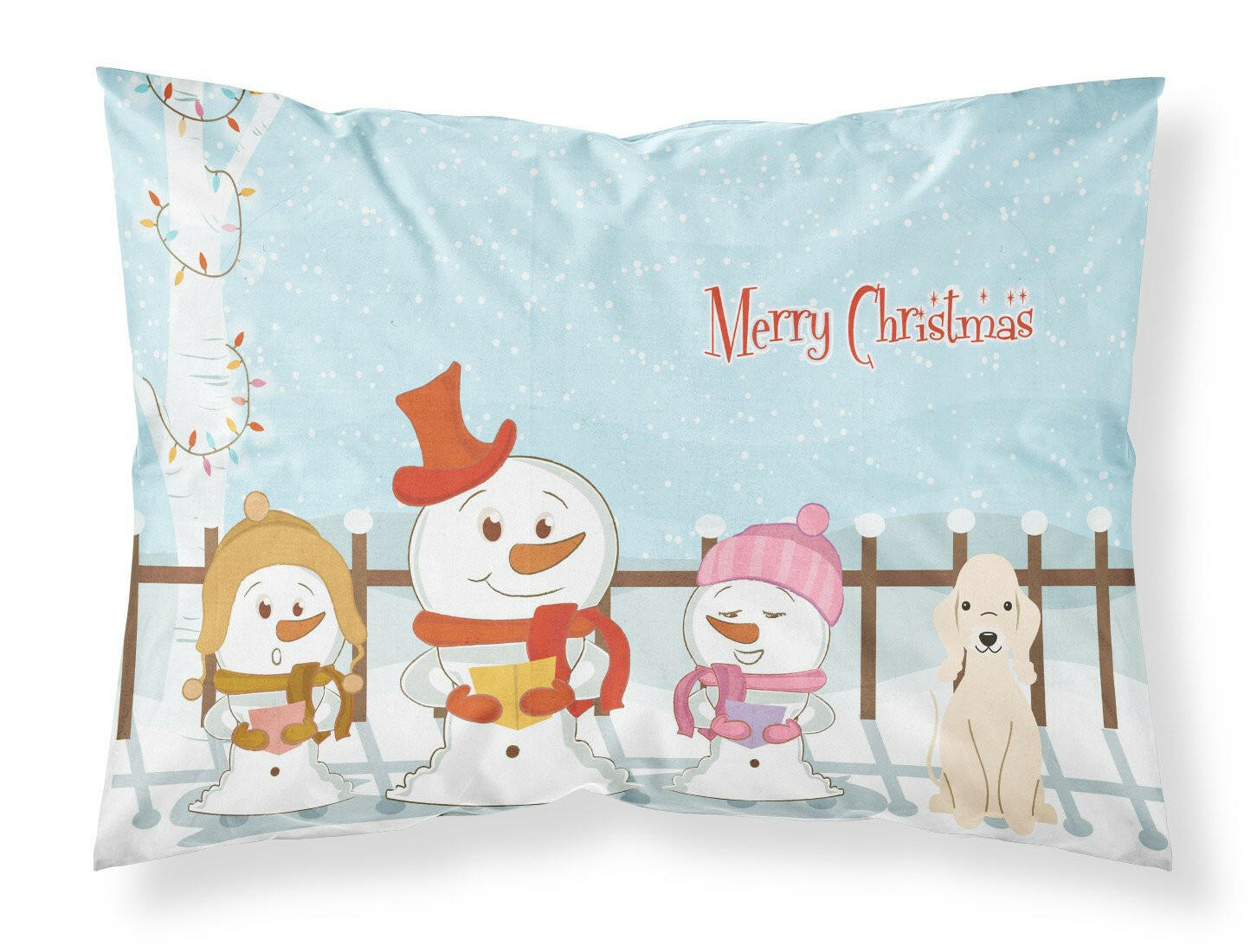 Merry Christmas Carolers Bedlington Terrier Sandy Fabric Standard Pillowcase BB2422PILLOWCASE by Caroline's Treasures