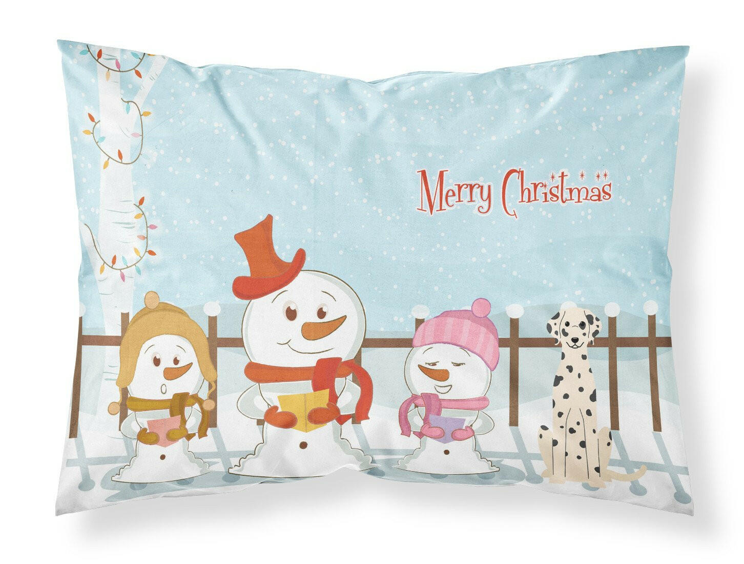Merry Christmas Carolers Dalmatian Fabric Standard Pillowcase BB2428PILLOWCASE by Caroline's Treasures