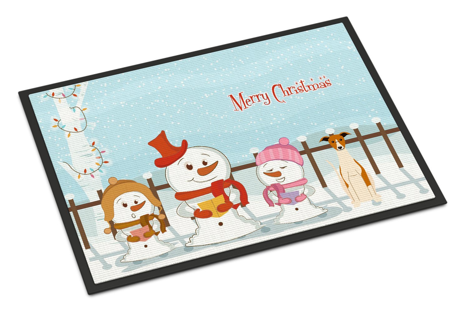 Merry Christmas Carolers Whippet Indoor or Outdoor Mat 24x36 BB2430JMAT - the-store.com