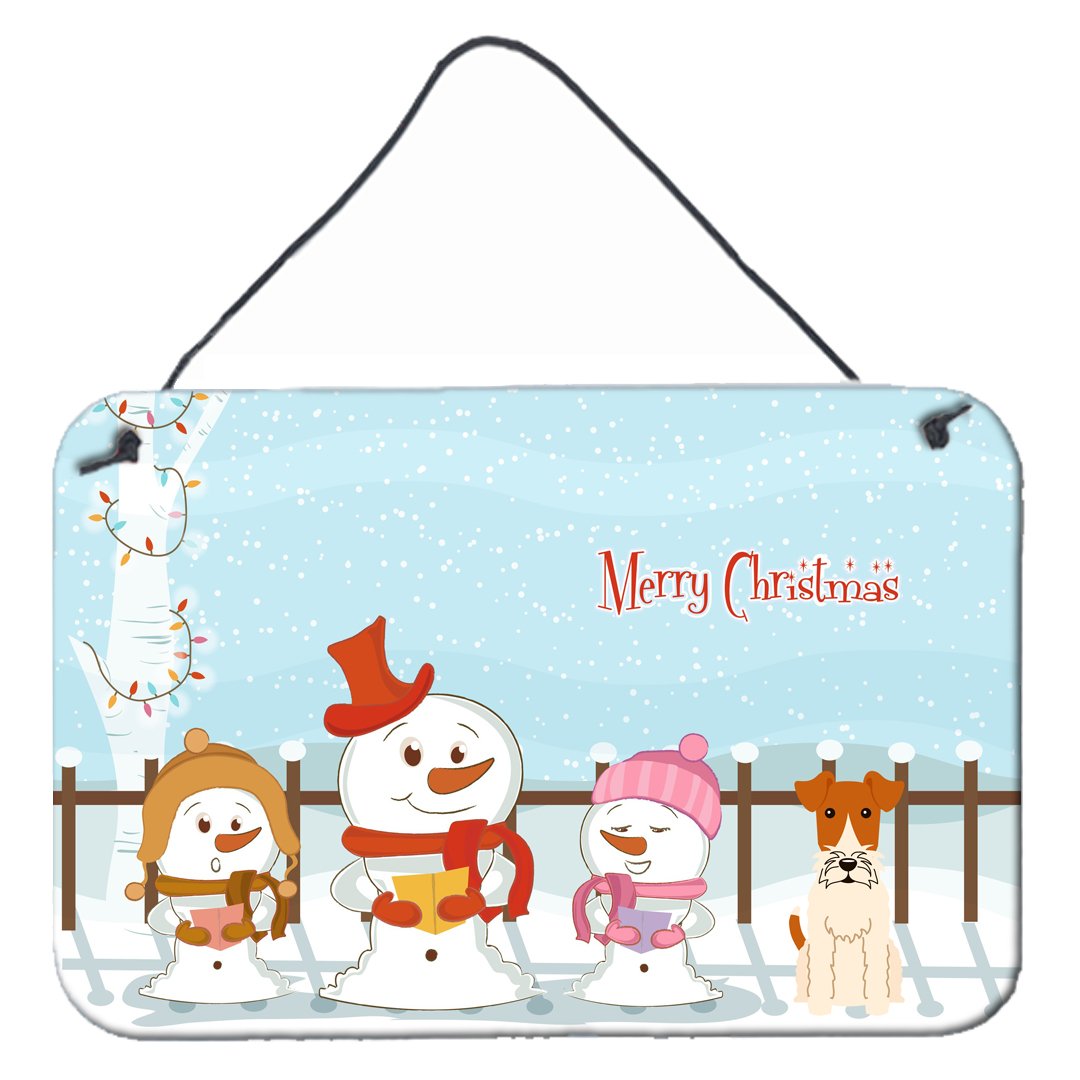 Merry Christmas Carolers Wire Fox Terrier Wall or Door Hanging Prints BB2432DS812 by Caroline&#39;s Treasures