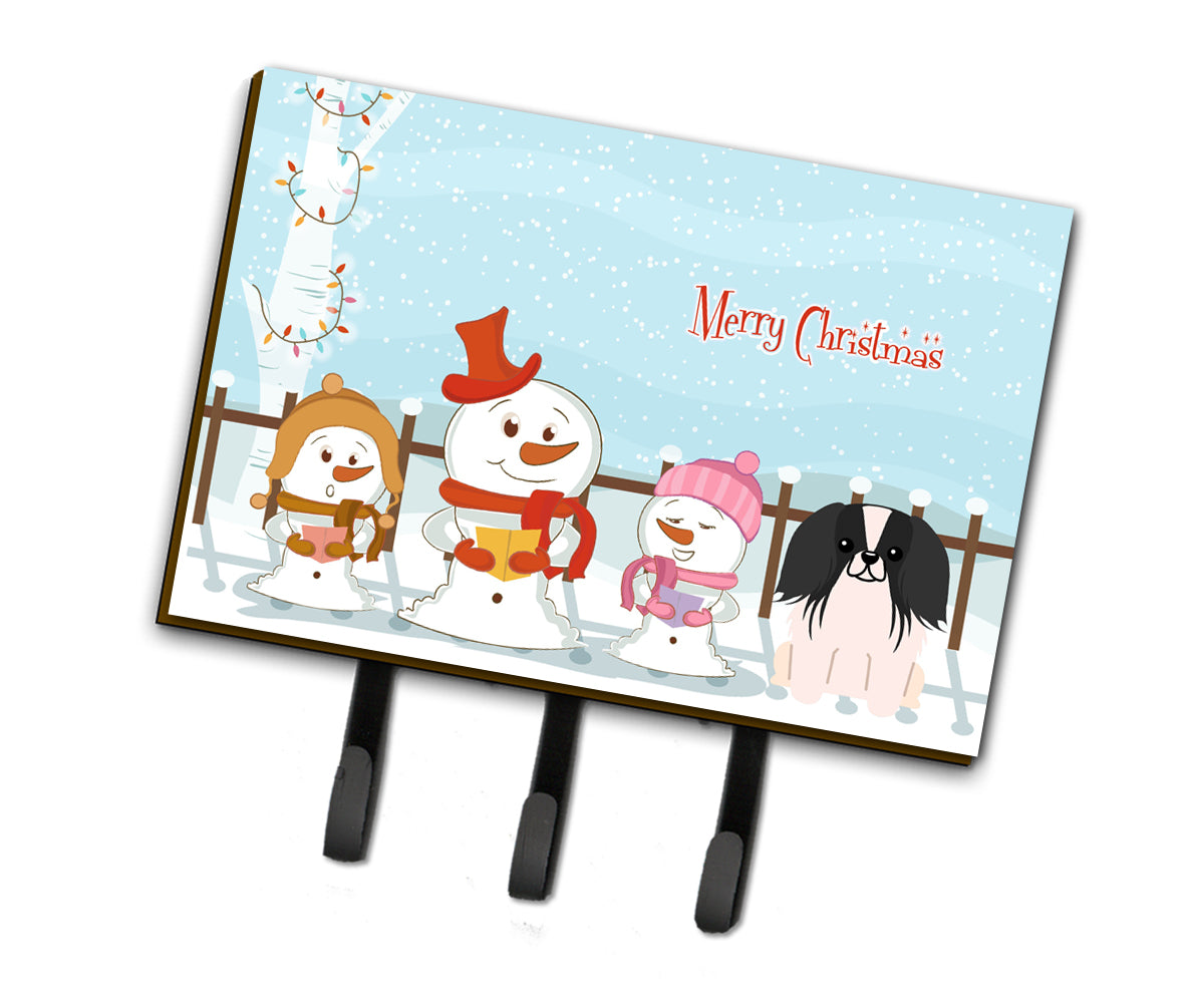 Merry Christmas Carolers Pekingnese Black White Leash or Key Holder BB2436TH68