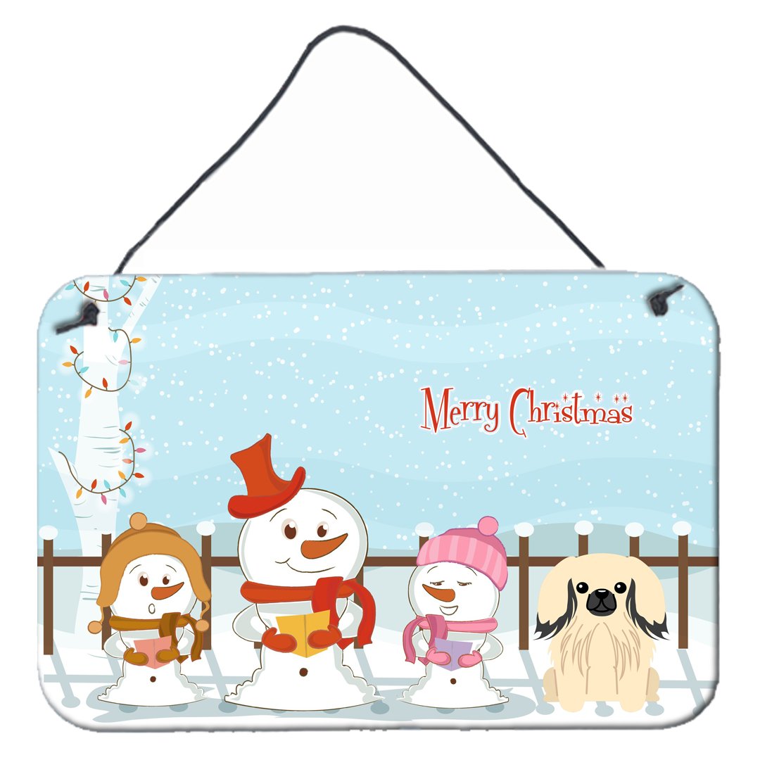 Merry Christmas Carolers Pekingnese Cream Wall or Door Hanging Prints BB2437DS812 by Caroline&#39;s Treasures