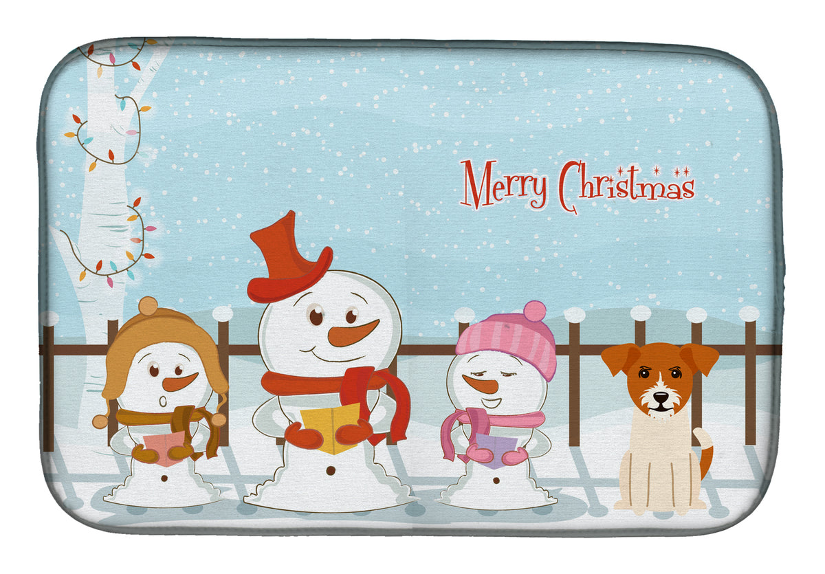 Merry Christmas Carolers Jack Russell Terrier Dish Drying Mat BB2439DDM  the-store.com.