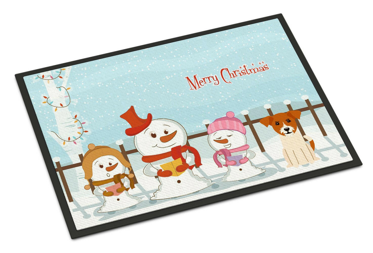 Merry Christmas Carolers Jack Russell Terrier Indoor or Outdoor Mat 18x27 BB2439MAT - the-store.com
