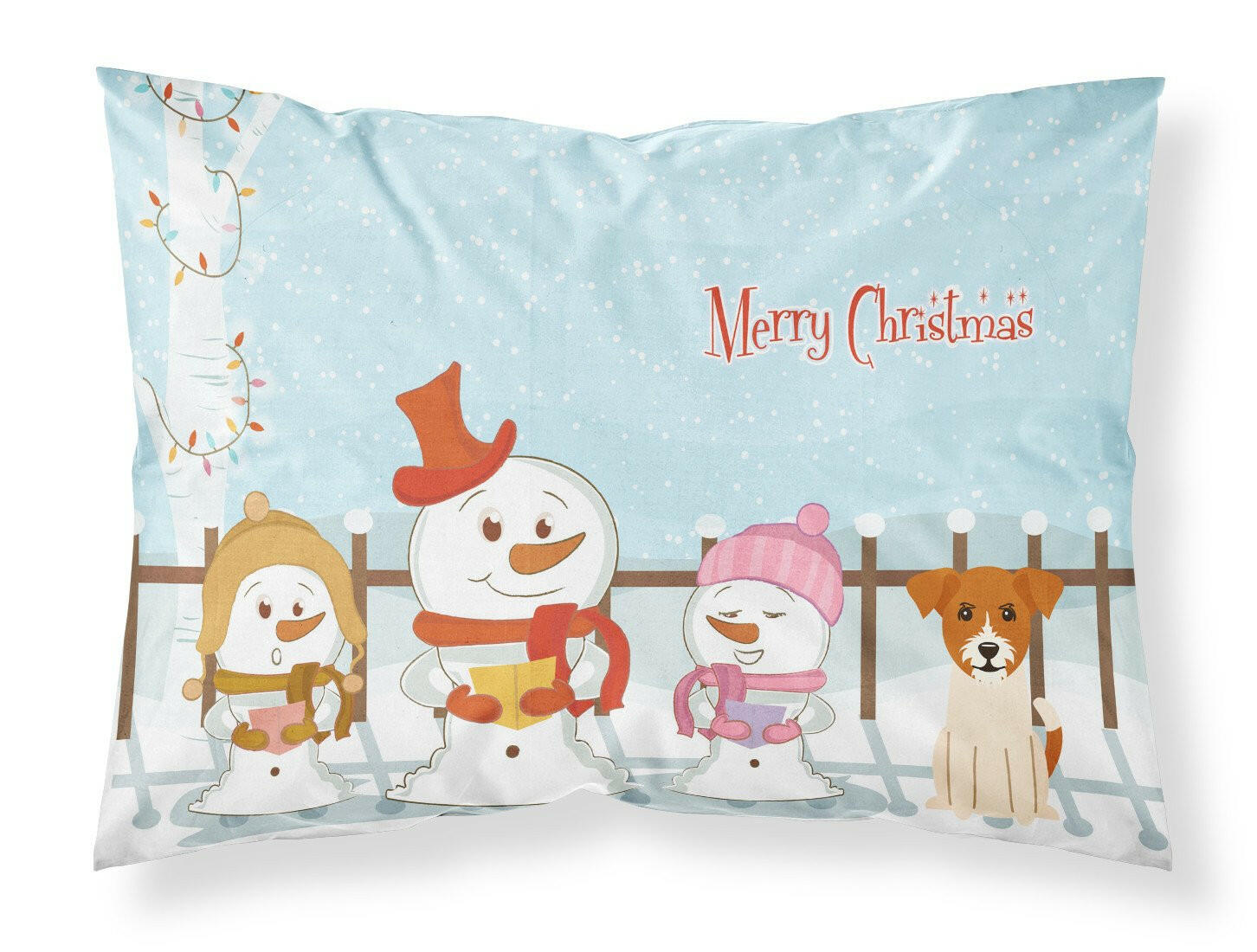 Merry Christmas Carolers Jack Russell Terrier Fabric Standard Pillowcase BB2439PILLOWCASE by Caroline's Treasures