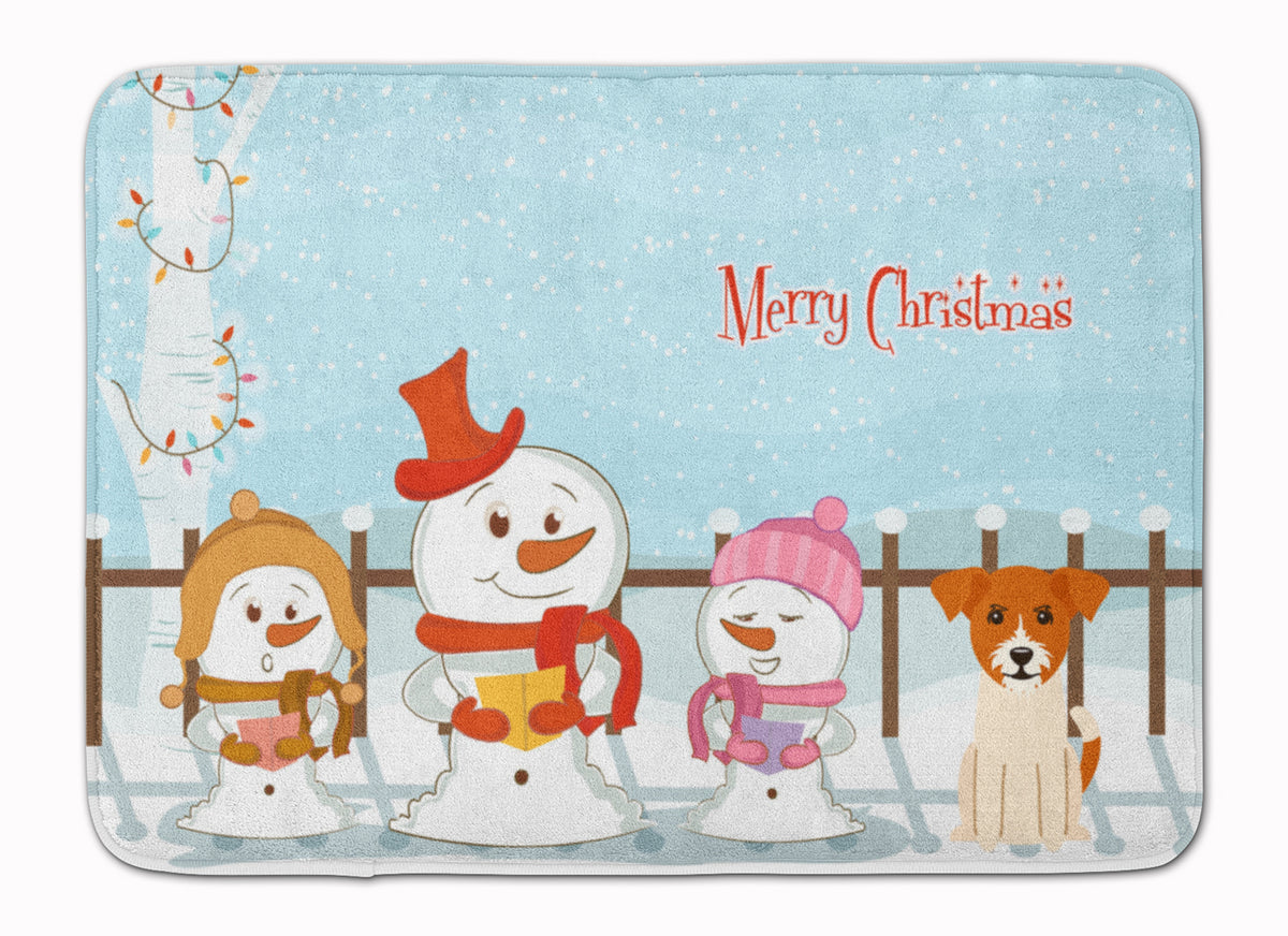 Merry Christmas Carolers Jack Russell Terrier Machine Washable Memory Foam Mat BB2439RUG - the-store.com