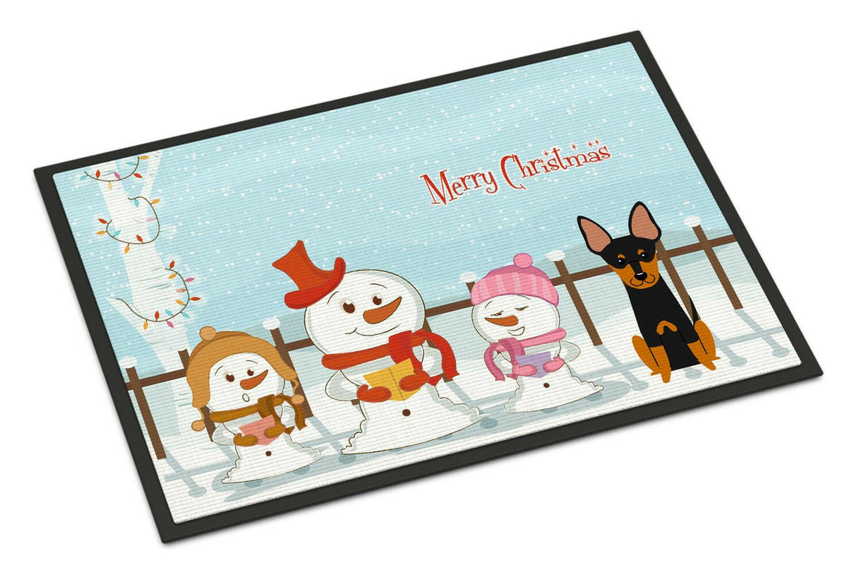 Merry Christmas Carolers English Toy Terrier Indoor or Outdoor Mat 24x36 BB2440JMAT - the-store.com