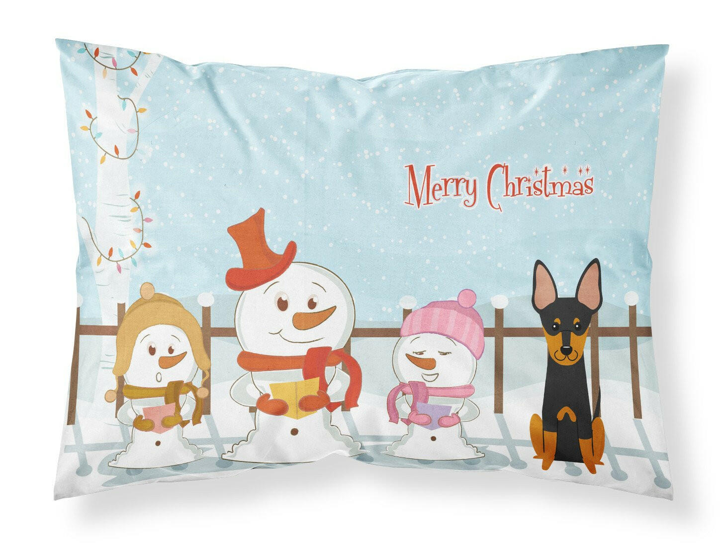 Merry Christmas Carolers English Toy Terrier Fabric Standard Pillowcase BB2440PILLOWCASE by Caroline's Treasures