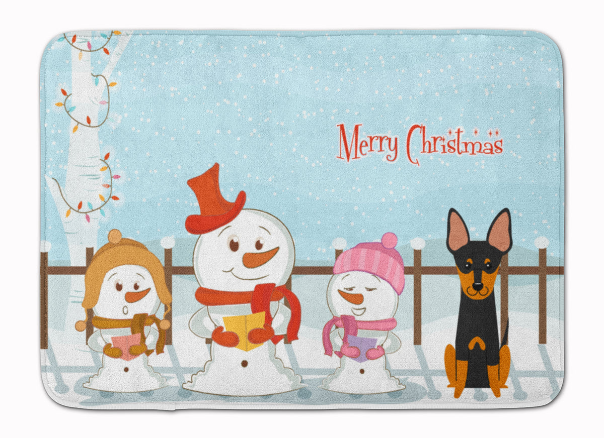 Merry Christmas Carolers English Toy Terrier Machine Washable Memory Foam Mat BB2440RUG - the-store.com