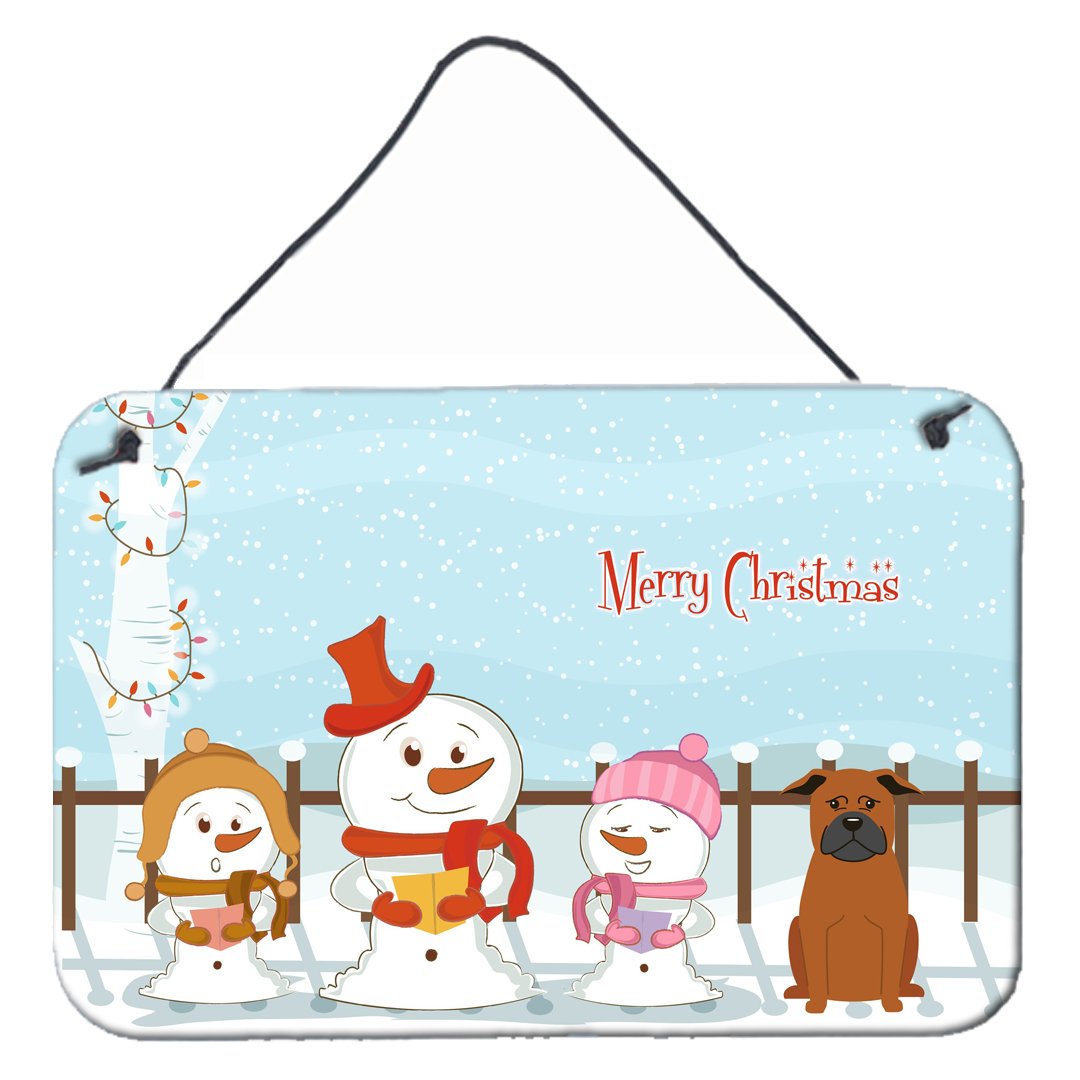 Merry Christmas Carolers Chinese Chongqing Dog Wall or Door Hanging Prints BB2442DS812 by Caroline's Treasures