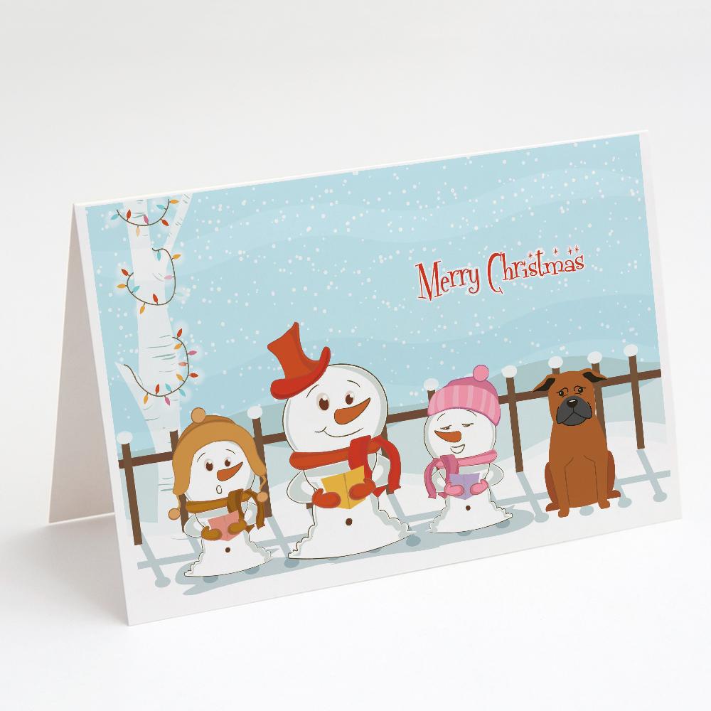 Buy this Merry Christmas Carolers Chinese Chongqing Dog Greeting Cards and Envelopes Pack of 8
