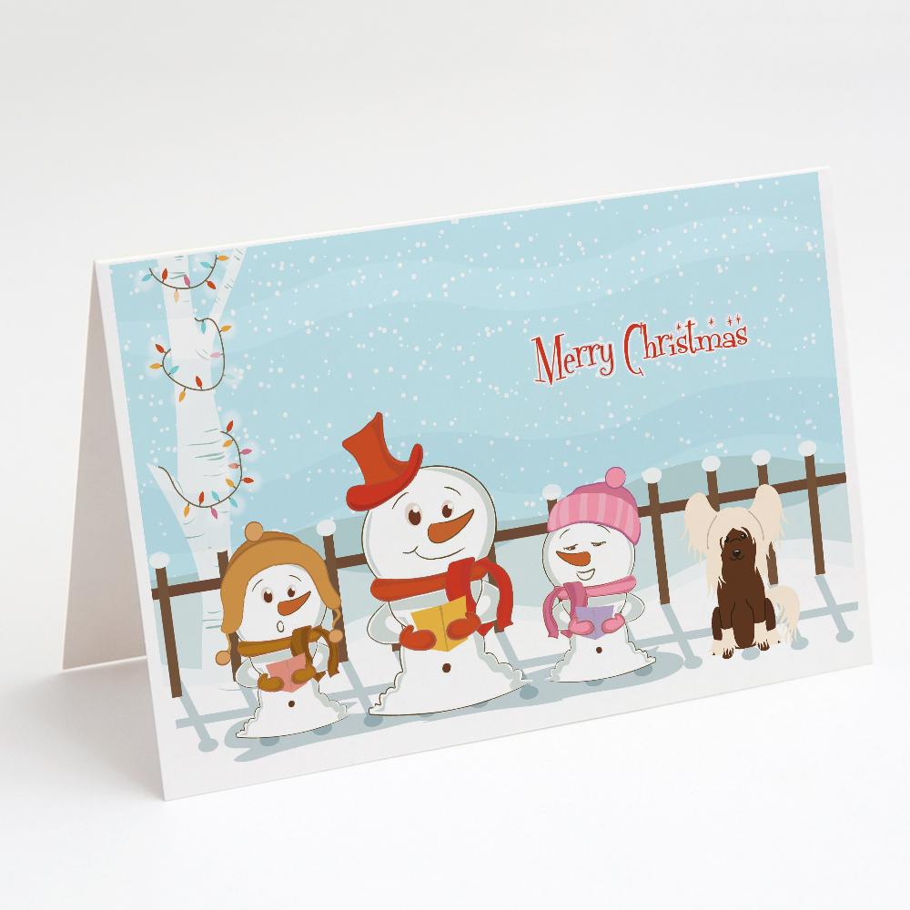 Buy this Merry Christmas Carolers Chinese Crested Cream Greeting Cards and Envelopes Pack of 8