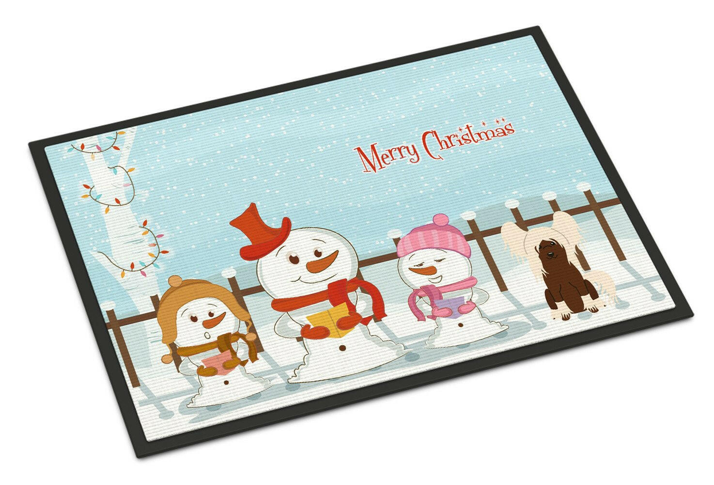 Merry Christmas Carolers Chinese Crested Cream Indoor or Outdoor Mat 24x36 BB2444JMAT - the-store.com
