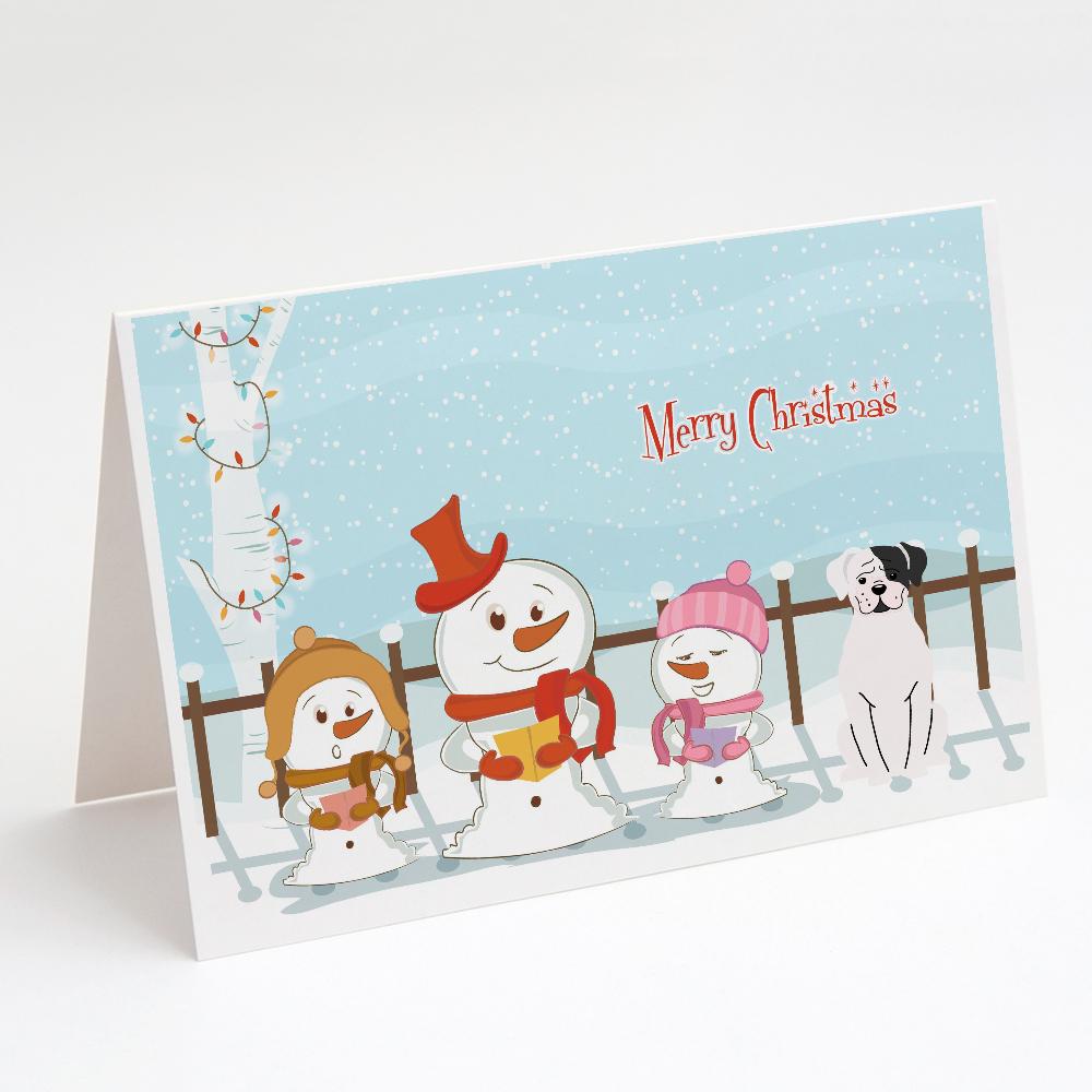 Buy this Merry Christmas Carolers White Boxer Cooper Greeting Cards and Envelopes Pack of 8