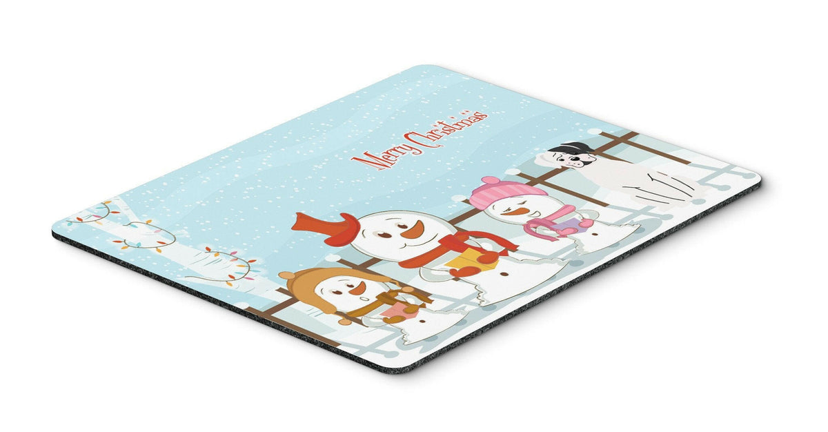 Merry Christmas Carolers White Boxer Cooper Mouse Pad, Hot Pad or Trivet BB2445MP by Caroline&#39;s Treasures