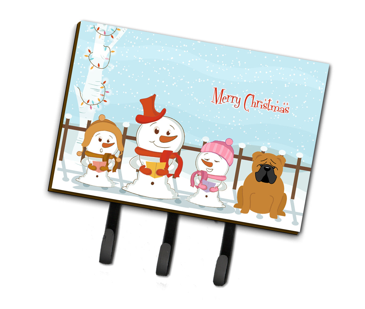 Merry Christmas Carolers English Bulldog Red Leash or Key Holder BB2453TH68