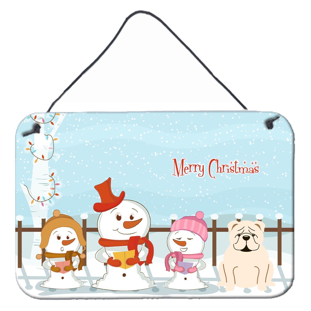 Merry Christmas Carolers English Bulldog White Wall or Door Hanging Prints BB2454DS812 by Caroline&#39;s Treasures