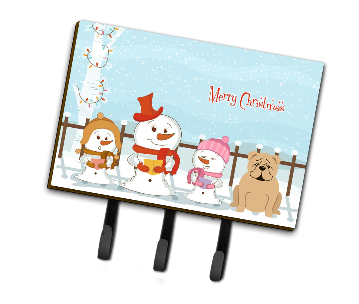 Merry Christmas Carolers English Bulldog Fawn Leash or Key Holder BB2455TH68