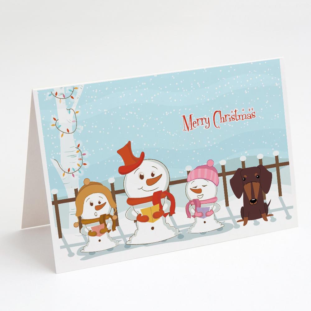 Buy this Merry Christmas Carolers Dachshund Chocolate Greeting Cards and Envelopes Pack of 8