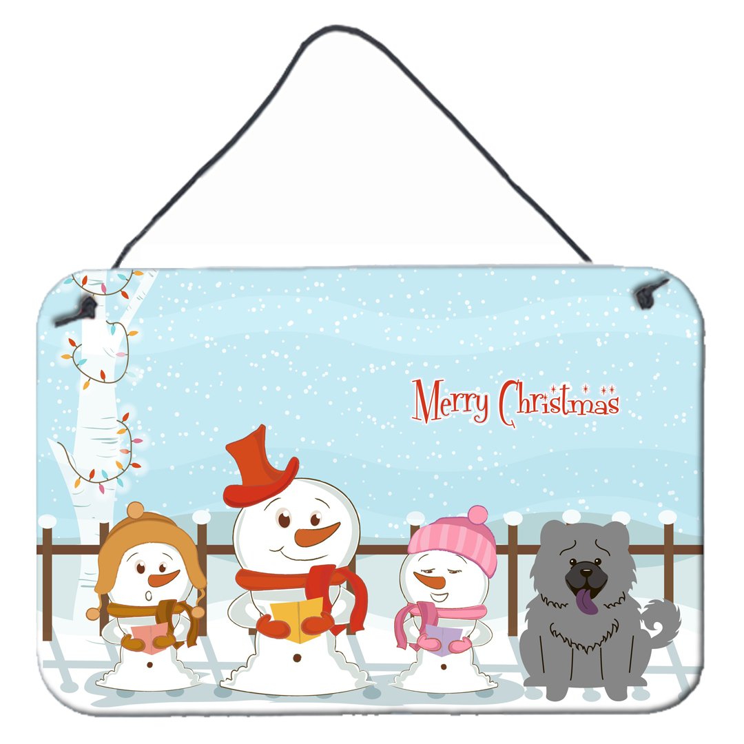 Merry Christmas Carolers Chow Chow Blue Wall or Door Hanging Prints BB2470DS812 by Caroline's Treasures