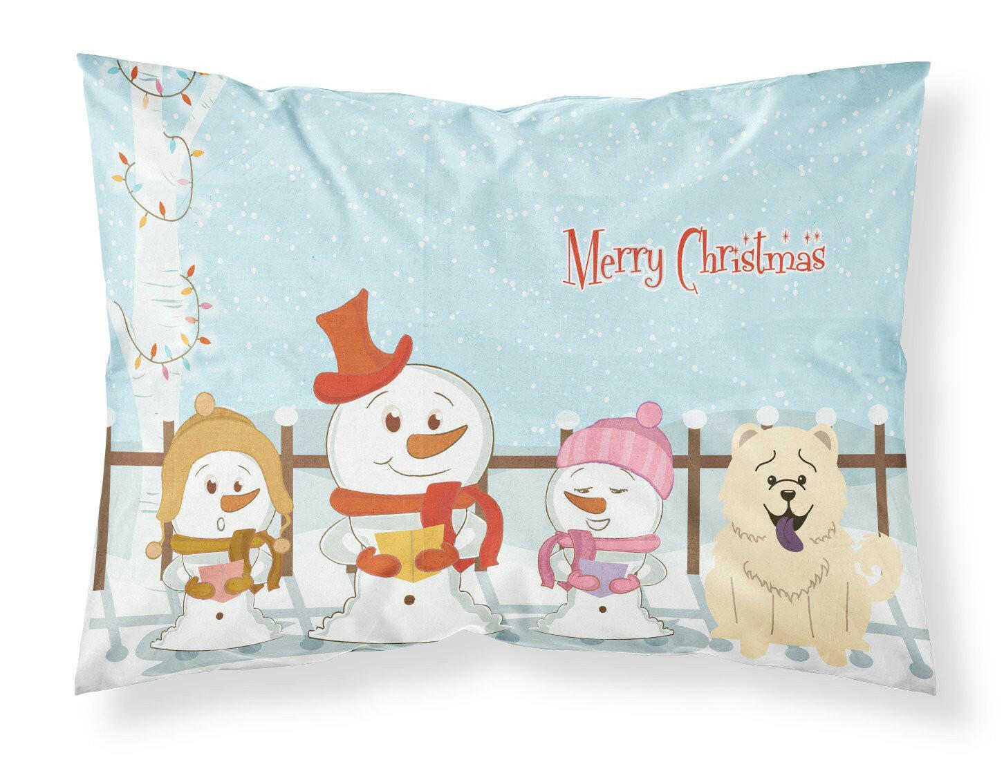 Merry Christmas Carolers Chow Chow White Fabric Standard Pillowcase BB2471PILLOWCASE by Caroline's Treasures