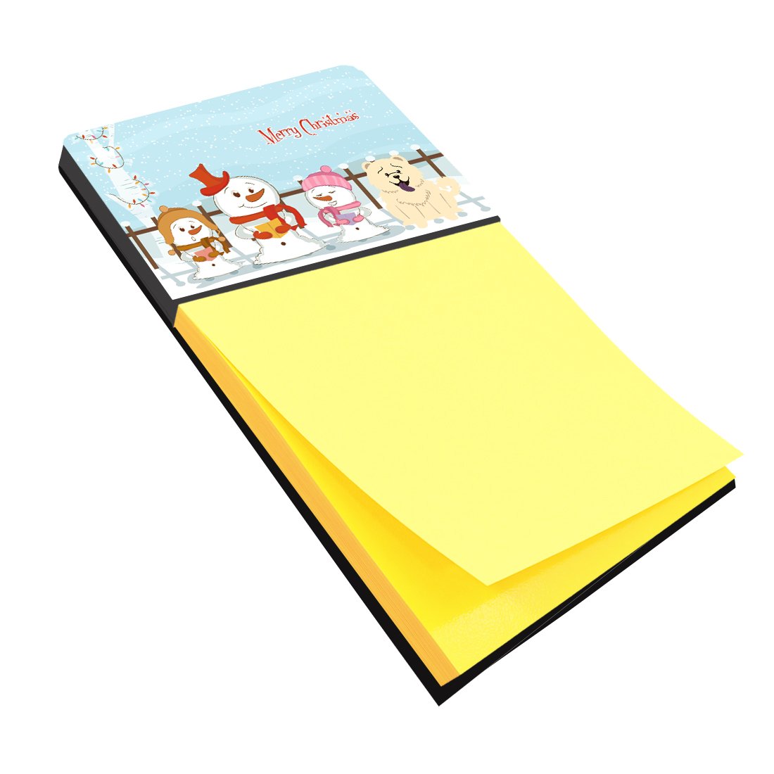 Merry Christmas Carolers Chow Chow White Sticky Note Holder BB2471SN by Caroline&#39;s Treasures