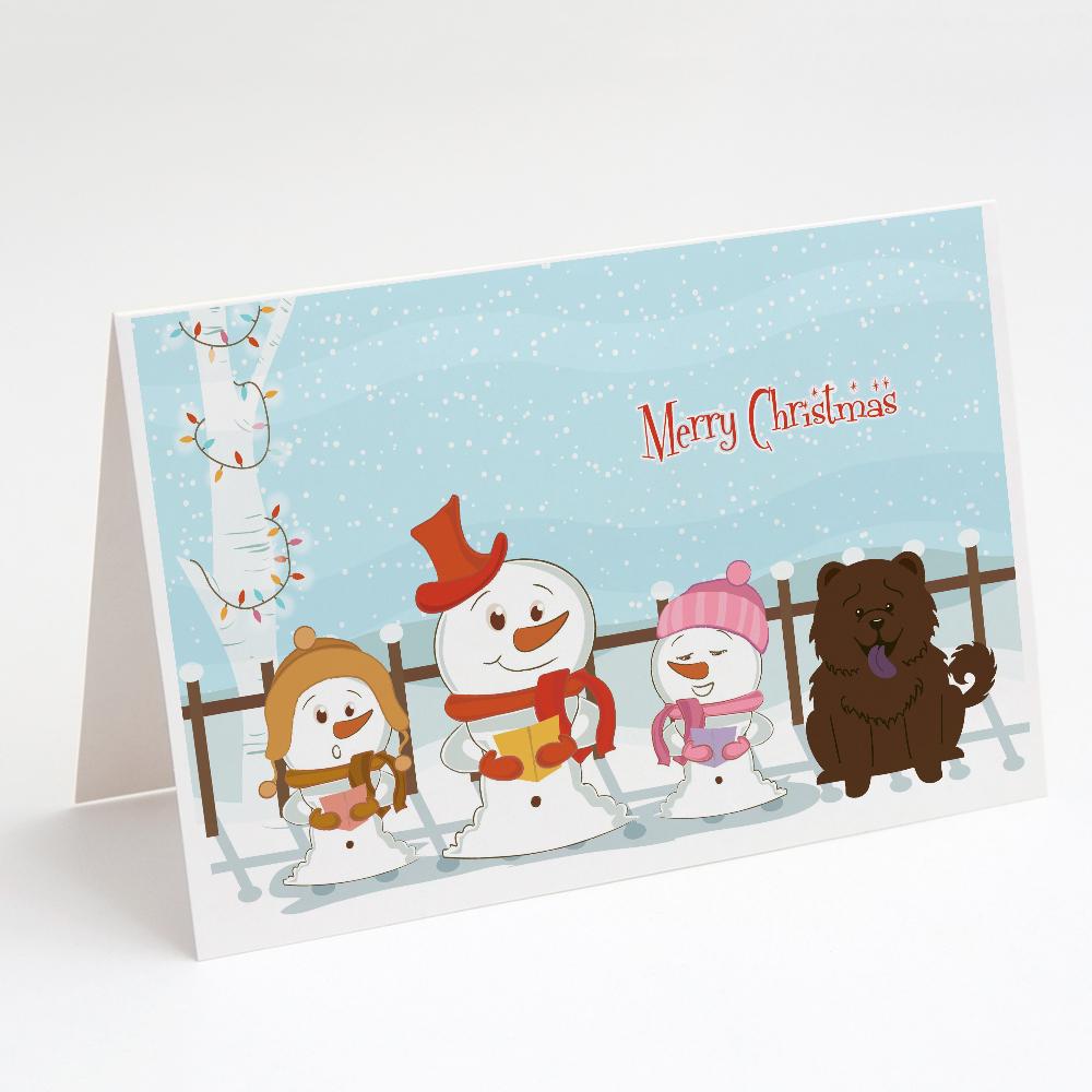Buy this Merry Christmas Carolers Chow Chow Chocolate Greeting Cards and Envelopes Pack of 8