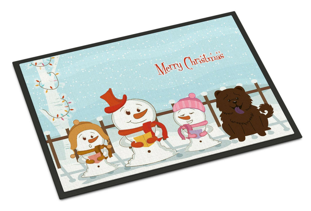 Merry Christmas Carolers Chow Chow Chocolate Indoor or Outdoor Mat 24x36 BB2472JMAT - the-store.com