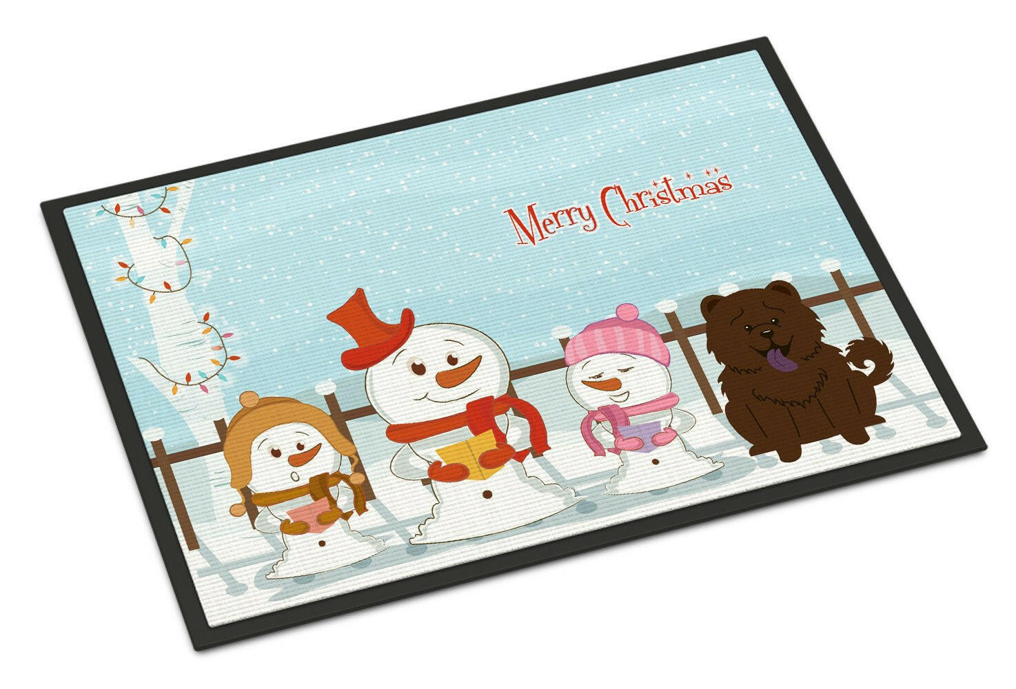 Merry Christmas Carolers Chow Chow Chocolate Indoor or Outdoor Mat 18x27 BB2472MAT - the-store.com