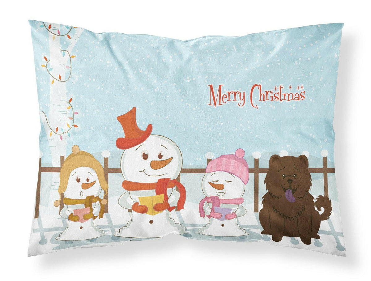 Merry Christmas Carolers Chow Chow Chocolate Fabric Standard Pillowcase BB2472PILLOWCASE by Caroline&#39;s Treasures