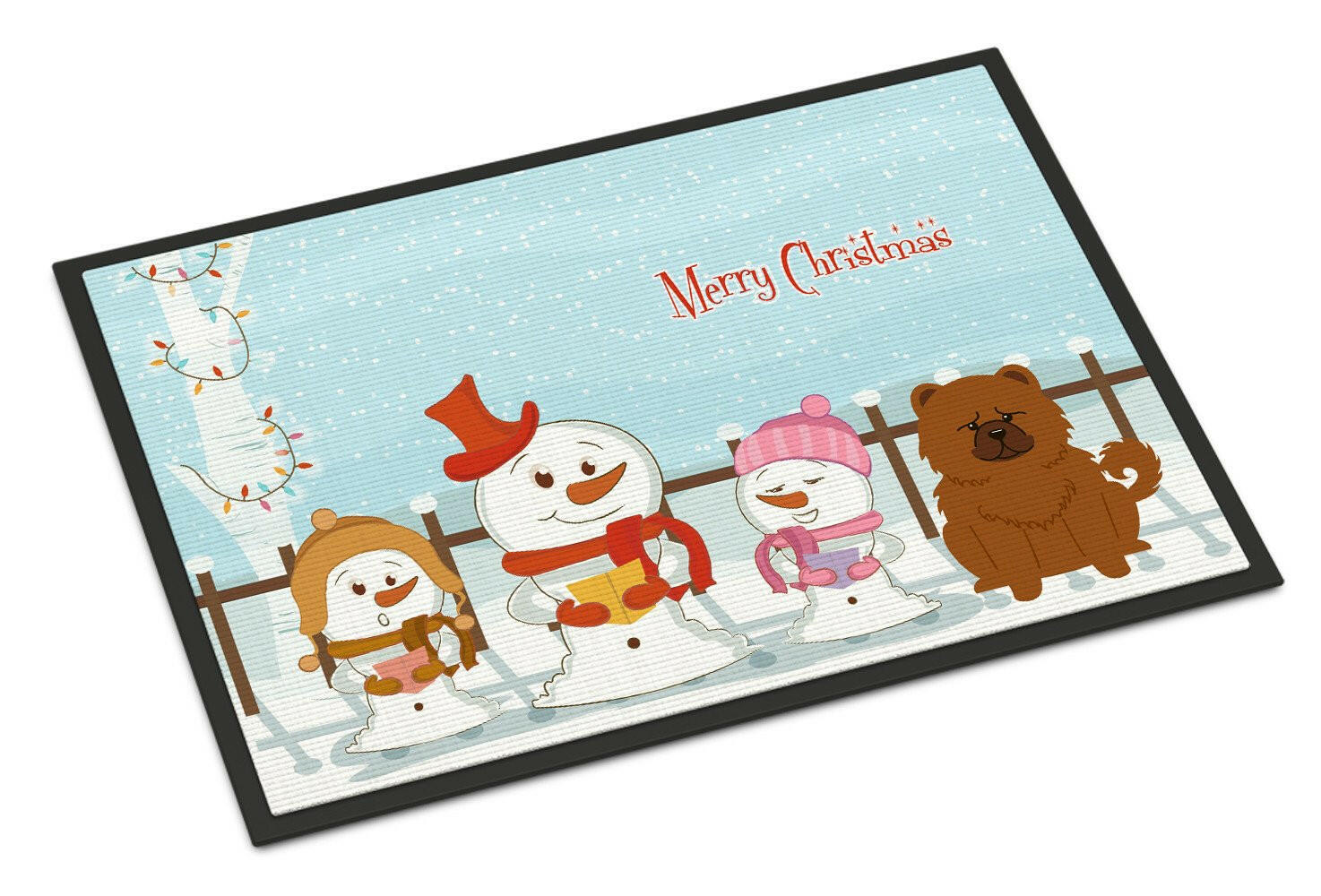 Merry Christmas Carolers Chow Chow Red Indoor or Outdoor Mat 24x36 BB2473JMAT - the-store.com