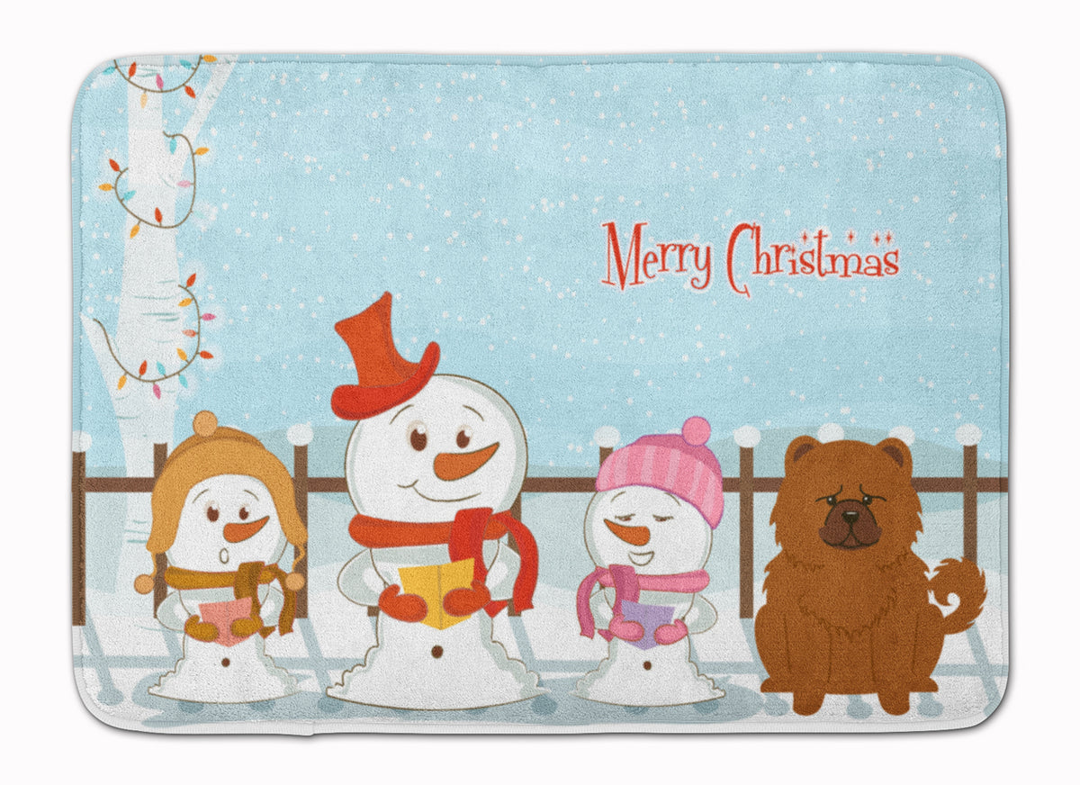Merry Christmas Carolers Chow Chow Red Machine Washable Memory Foam Mat BB2473RUG - the-store.com