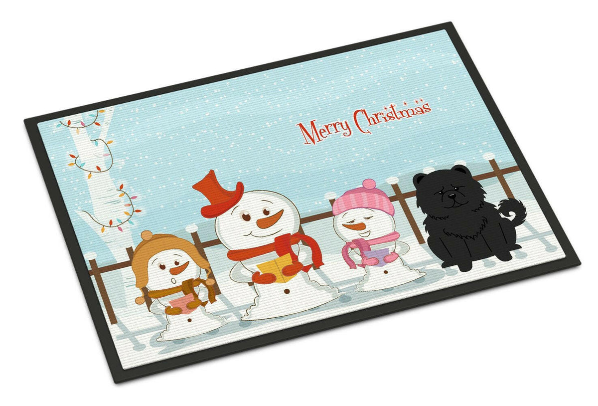 Merry Christmas Carolers Chow Chow Black Indoor or Outdoor Mat 24x36 BB2474JMAT - the-store.com