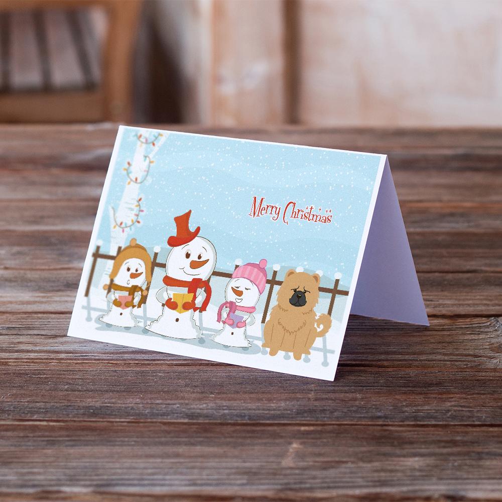 Merry Christmas Carolers Chow Chow Cream Greeting Cards and Envelopes Pack of 8 - the-store.com