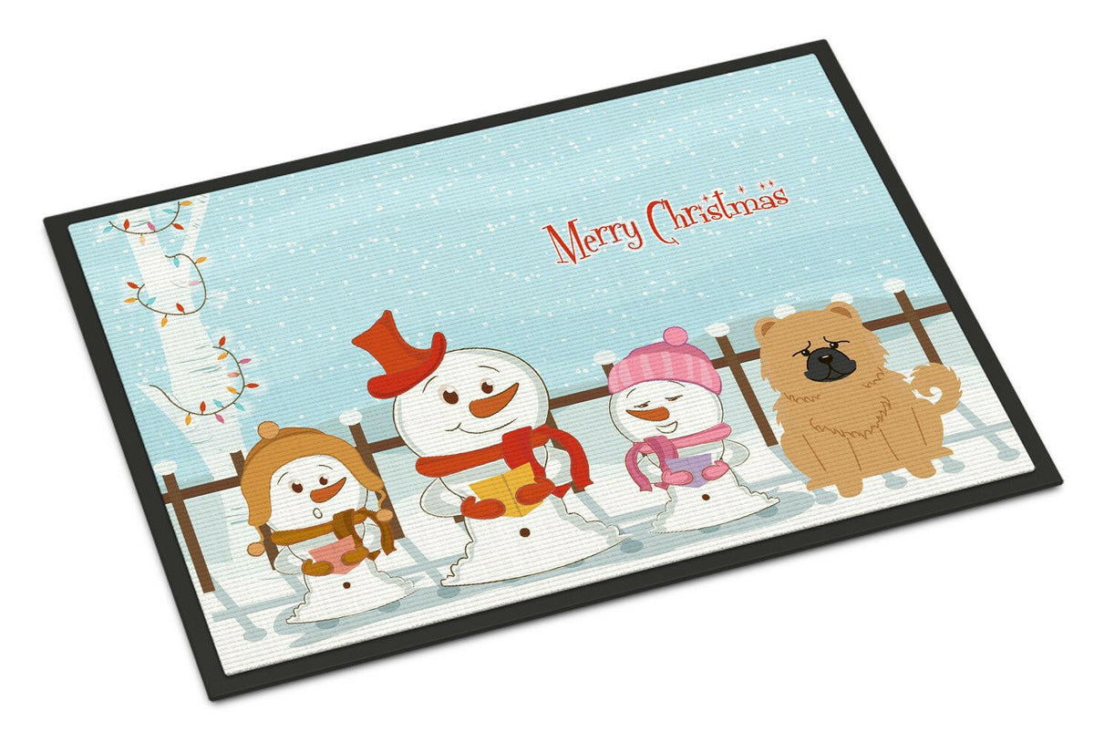 Merry Christmas Carolers Chow Chow Cream Indoor or Outdoor Mat 24x36 BB2475JMAT - the-store.com