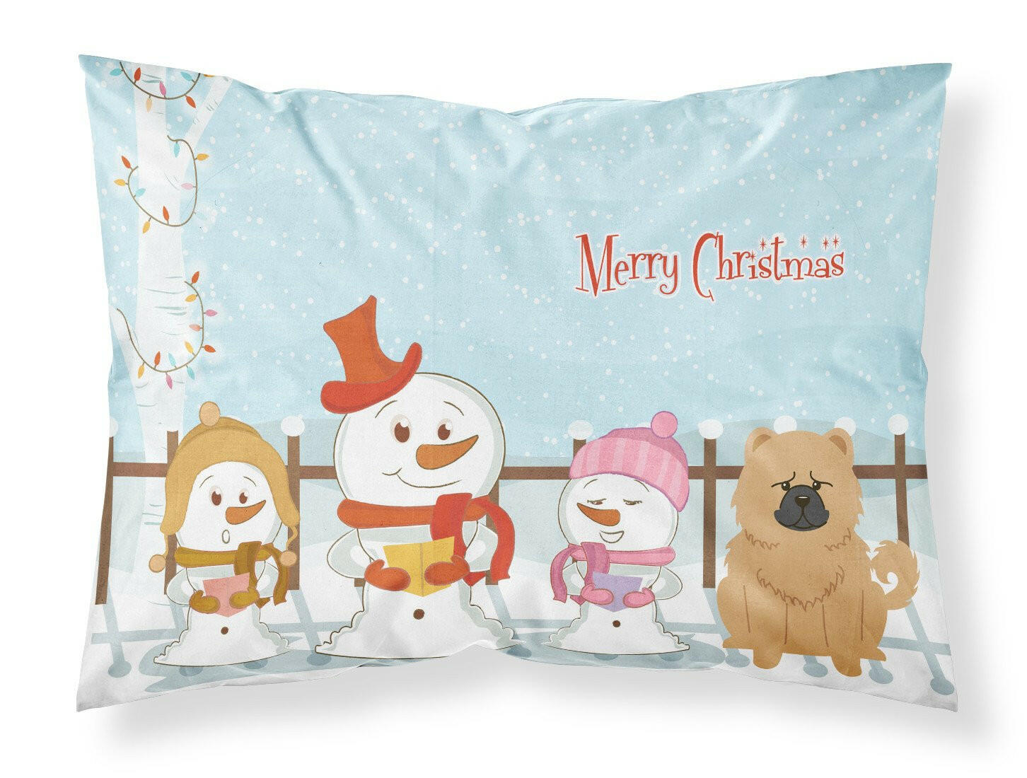 Merry Christmas Carolers Chow Chow Cream Fabric Standard Pillowcase BB2475PILLOWCASE by Caroline's Treasures