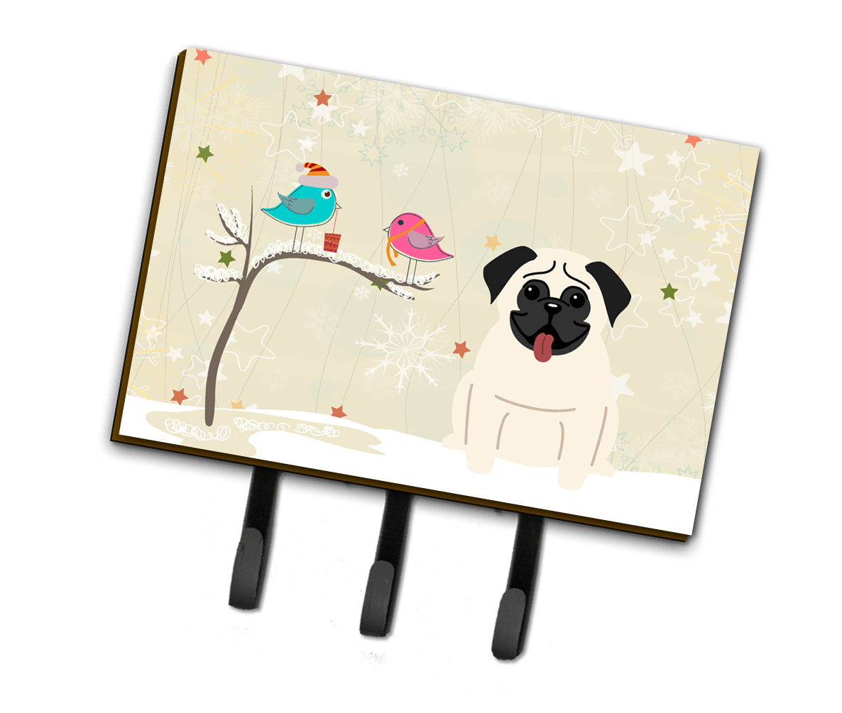 Christmas Presents between Friends Pug Cream Leash or Key Holder BB2476TH68  the-store.com.